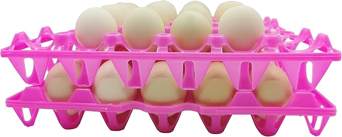 6-Pack Farm Products Chicken Plastic Egg Trays Egg Racks Egg Crate Duck 30 Egg Setting Tray Egg Flats for incubating Carton Transport Poultry Crate (6-Pack Colorful), 11.4 X11.4