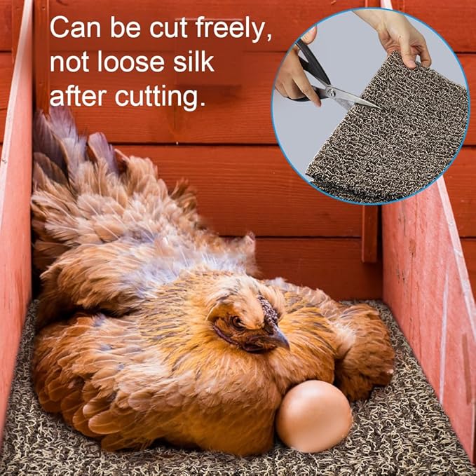 4 Pack Nesting Pads for Chicken Coop, 12"x12" Chicken Nesting Box Pads for Laying Eggs, Washable Nest Box Pads for Chicken Hen Small Pets on Garden Lawn Indoor Outdoor (Brown)