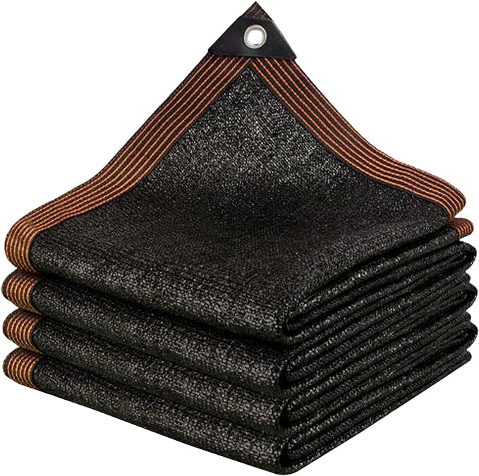 90% Black Shade Cloth, Resistant Mesh Tarp with Grommets, Garden Sun Protection Netting Cover with Taped Edge for Plant Greenhouse Patio Tomatoes Chicken Coop Barn Kennel, 6x12FT