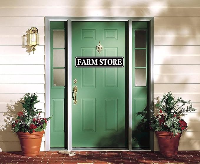 Farm Store Vintage Metal Sign - Rustic Country Market Decor, 16" x 4"