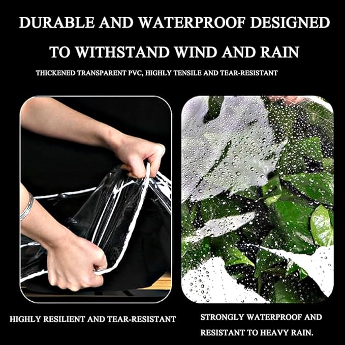 Clear Cover PVC for Poultry, Heavy Duty Vinyl Waterproof Chicken Coop Covers for Winter, Chicken Coop Winter Wrap with Elastic Cords & Grommets Windproof Transparent Coop Cover (6.6 × 9.8 ft)
