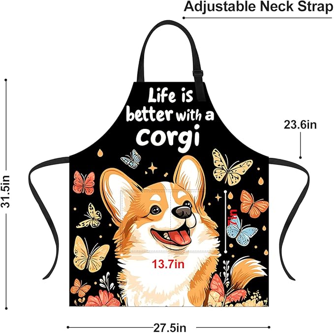 Apron Adjustable Waterproof with Two Deep Pockets Wowen men for Summer BBQ Pool Parties & Resorts
