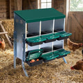 Metal Chicken Nesting Boxes, Roll Away Egg Collection with Lid Cover to Protect Eggs, Easy Clean Ventilated Design for Chicken Coop, Hen Roosting Boxes for Laying