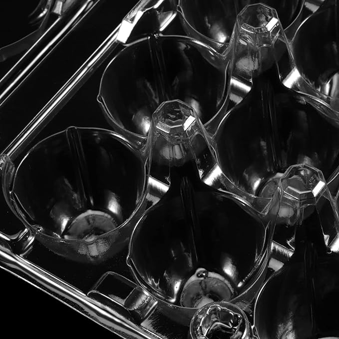 MANCHAP 100 Pack 12 Grids Quail Egg Cartons, Plastic Quail Eggs Holders, Small Trays Stackable Storage Dispenser Case for Small Quail Eggs, Pigeon Eggs, Clear