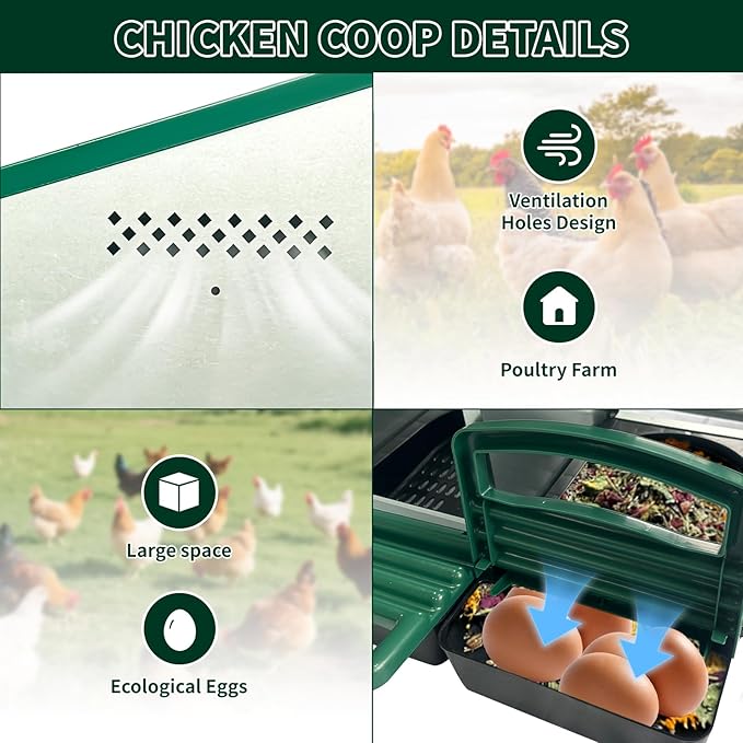 Nesting Boxes for Chickens 3 Holes Chicken Nesting Box Reversible Roll Out for Hens Heavy Duty Metal Chicken Laying Boxes with Egg Collecting on The Back and No Hang Roll Away Nesting Box Design