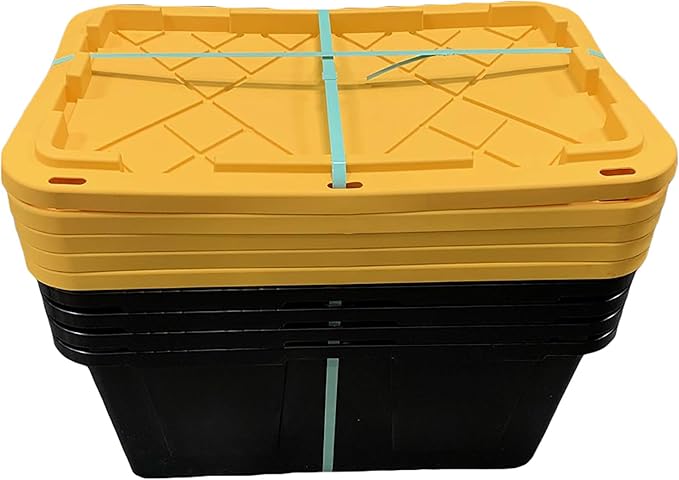 Bin Storage Rack with 5-Pack 27 Gallon Storage Totes – Holiday Decoration Organization, Declutter, NSF Certified, Zinc Plated, Heavy Duty Metal for Garage or Workspace, Steel, 31″ x 23″ x 72″