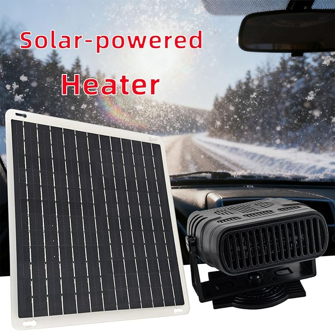 Ymiko Portable Solar Panel Heater, Efficient Energy Conversion with Rechargeable Battery, for Car Defrosting Pet House Greenhouse Heating