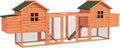 PawHut Dual Wooden Chicken Coop with Garden Bed, Large Outdoor Hen House with Nesting Boxes Removable Trays, Ramps Run, for Garden Backyard, 123" x 27.5" x 42.5", Natural Wood