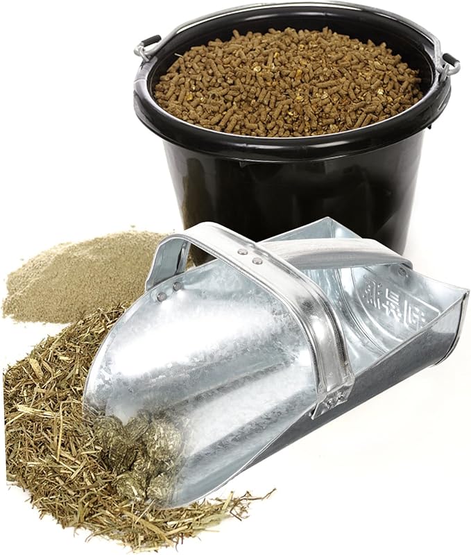 Kisangel Stainless Steel Feed Scoop Large Feeding Shovel for Farm Poultry Food Livestock