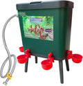 Automatic Chicken Waterer Self-Filling Float Controlled Poultry Water Feeder 4 Gallon Free-Standing Chicken Water Fountain Dispenser Auto Chicken Watering System Pigeon Bird with Hose and Water Cups