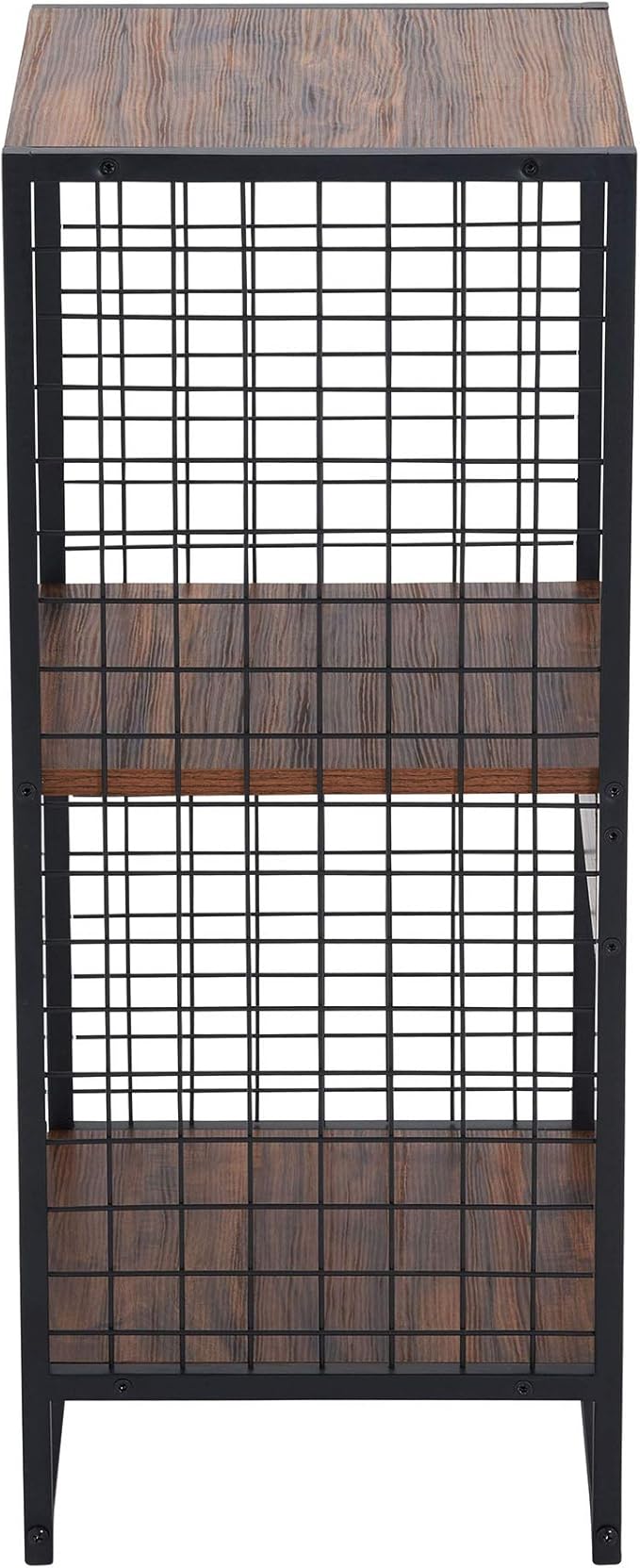 Household Essentials Cube Book Shelf with Metal Mesh Wire Sides