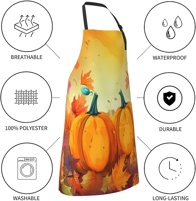 Shark Jumping Home Aprons 2 Pockets 33"×28" for Men Women, Ocean Sea Waterproof Kitchen Cooking Bib