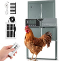 Large Automatic Chicken Coop Door, Solar Powered with Upgraded 4000mAh Battery, Light Sensor, Timer, Remote & Manual Control, Anti-Pinch Safety Auto Door for Chickens, Ducks & Geese, Blue