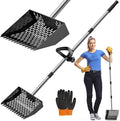 Chicken Poop Scooper & Rake 2-in-1, Adjustable Chicken Coop Pooper Shovel (35 to 62"), Sifting Litter Shovel Scoop for Chicken Coop/Goat Stall/Stable Cleaning Tool