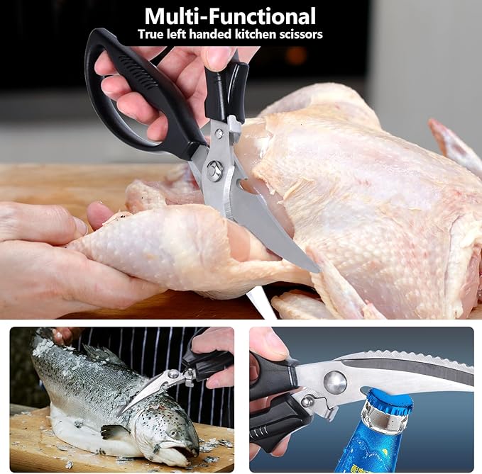 Left Handed Poultry Shears Kitchen Scissors, Lefty Kitchen Tools for Left Hand People