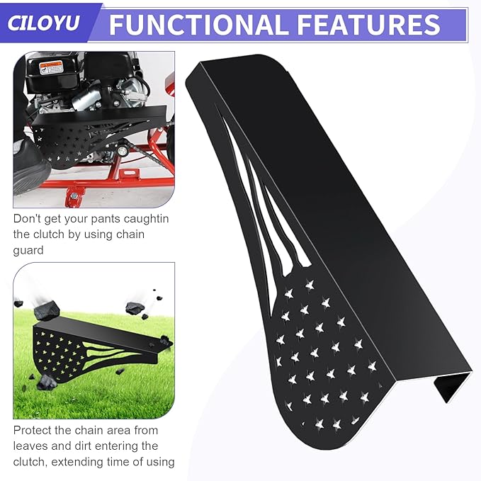 Metal Mini Bike Chain Guard 212 Clutch Cover Compatible with Predator 224cc Coleman CT200U CT200U-EX BT200X Baja MB200 Doodlebug DB30 CT100U CC100X Motovox Mbx10 Mbx11 196cc GX160 Engine Parts