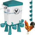 Chicken Waterer, 3 Gallons Automatic Chicken Waterers with 5ft Pipe, Float Controlled Automatic Poultry Water Feeder, 5 Chicken Waterer Cups (Blue, 3 Gallons)