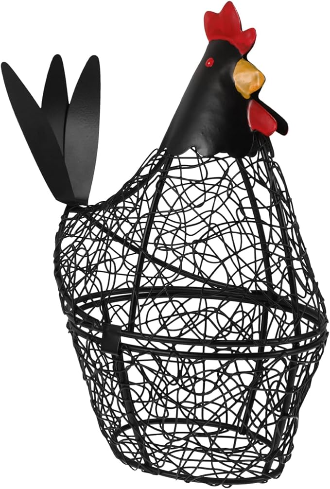 ABOOFAN Chicken Basket Holder Decorative Wire Basket for Fresh Eggs Creative for Kitchen Storage and Organization for Home and Restaurant Use