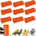10 Pack Plastic Flip-Top Poultry Feeder Tray – No Mess Chick Feeder for Baby Chicken, Quail, Ducklings, Pigeons – Spill-Proof Brooder Trough for Small Birds
