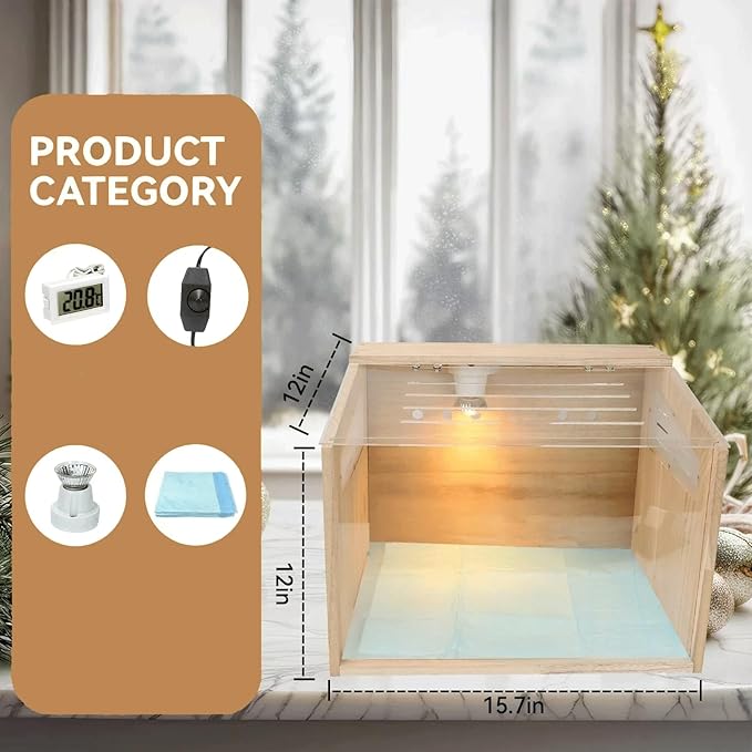Chicken Brooder Box with Camera : 2.5K HD 5G Chicken Watching Camera, Adjustable Temperature Control Brooder Box for Idea Gift Christmas 15.7x12x12 in﻿ (Chicken Brooder Box)