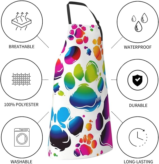 Waterproof Aprons for Women Men Adjustable Bib Cool Electric Guitar Apron Chef Cooking Aprons for Kitchen