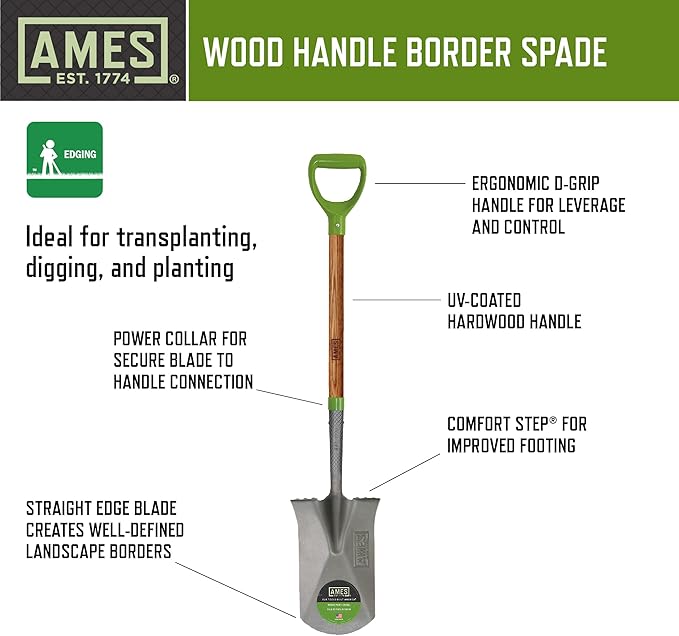 AMES 5-pc. New Homeowner Long Handle Tool Kit with Lawn Rake, Digging Shovel, Garden Rake, Border Spade, and Push Broom