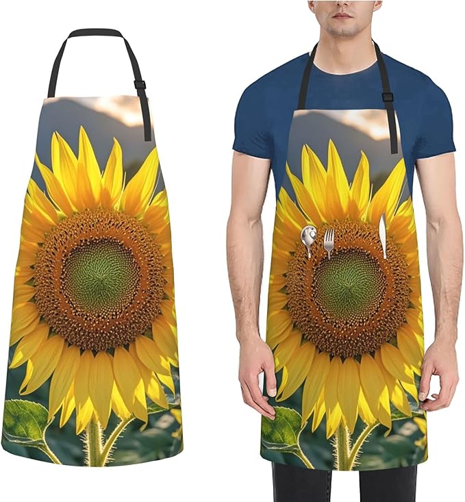 Waterproof Apron Adjustable Bib for Women Men Tractor farm Cooking Aprons Chef Bibs with 2 Pocket