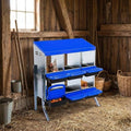 Chicken Nesting Box, 6 Compartments Roll Away Nesting Boxes for Chickens, Galvanized Steel Rust Proof Nesting Boxes for Chicken Coop, Easy to Clean