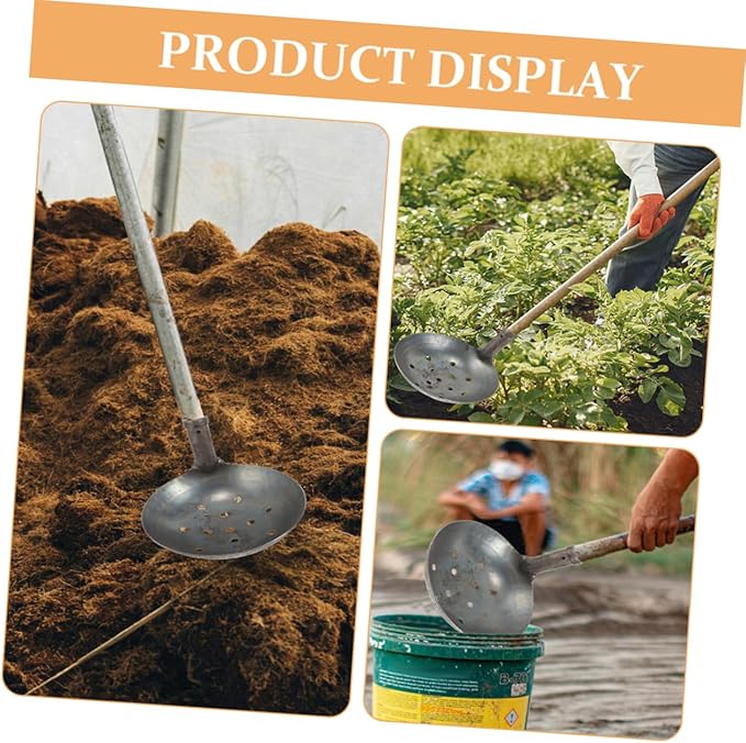 Heavy Duty Metal Sifting Scoop for Cleaning Sewage and Debris Durable Dung Sifting Ladle for Construction and Plumbing Professionals Versatile Tool for Clearing Drains and Wells