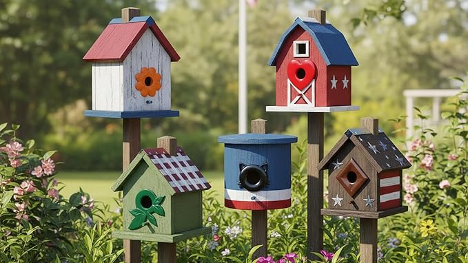 5 Pk Metal Wren Bird House Predator Guards -1.125" Hole Sizes - Excludes Different Bird Species - Protects The Entry Hole