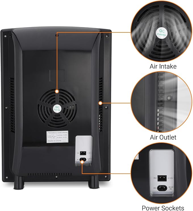 25L Reptile Incubators for Hatching Eggs, Digital Science Lab Incubator,Cooling and Heating 10-60°C, 12VAC/110VDC Dual-Power Small Portable Incubator for Laboratory, Home, Vehicle, Black