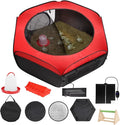Brooder Box for Chicks Starter Kit, Pop up Chicken Brooders, Brooding Heating Pad with Temperature Control, Breathable Chick Tent Feeder Waterer Thermometer Perch for Duck Quail brooder