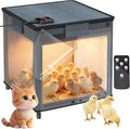 Brooder Box for Chicks, 4-in-1 Chick Starter Kit,Brooder Heating Plate with Adjustable Temp (77~95℉) & 9H Timer, Baby Chicken Pen, Chicken Feeder, Waterer,200W Poultry Coop Heater for Ducks, Quails