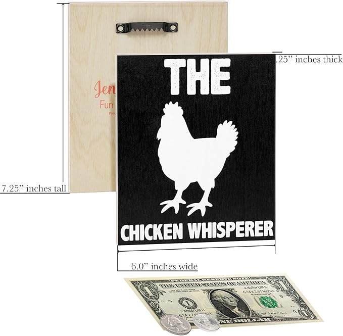 JennyGems The Chicken Whisperer Wooden Sign, Chicken Gifts and Decor, Farmhouse Wall Hanging, Made in USA