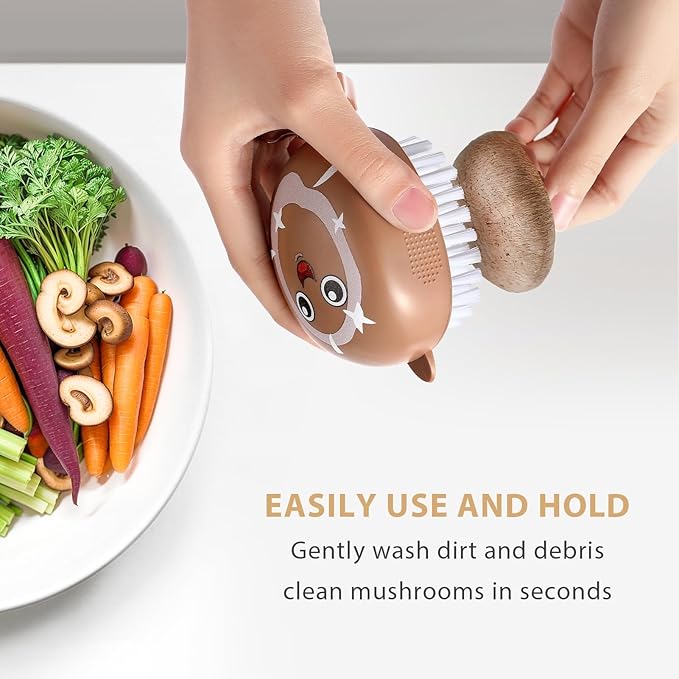 Vegetable Brush Scrubber, Potato Mushroom Scrubber Brush Cleaning Veggie Fruit Wash Cleaner for Food, 2 Pcs