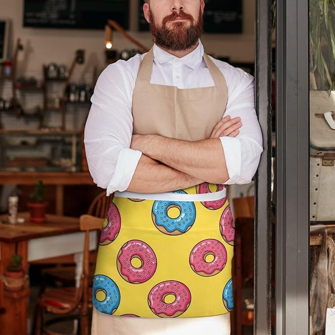 Unisex Half Waiter Waist Short Apron Waterproof Chef Works Waitress Aprons