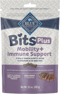 Blue Buffalo Blue Bits Plus Mobility and Immune Support Daily Benefit Dog Treats, Soft & Chewy Beef Morsels, 9.5-oz. Bag