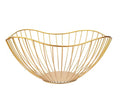 IBWell High Style Curved-Edge Modern Creative Stylish Single Tier Dish,Metal Iron Wire Fruit Vegetables Bread Decorative Stand Serving Bowls Basket Holder (Gold)