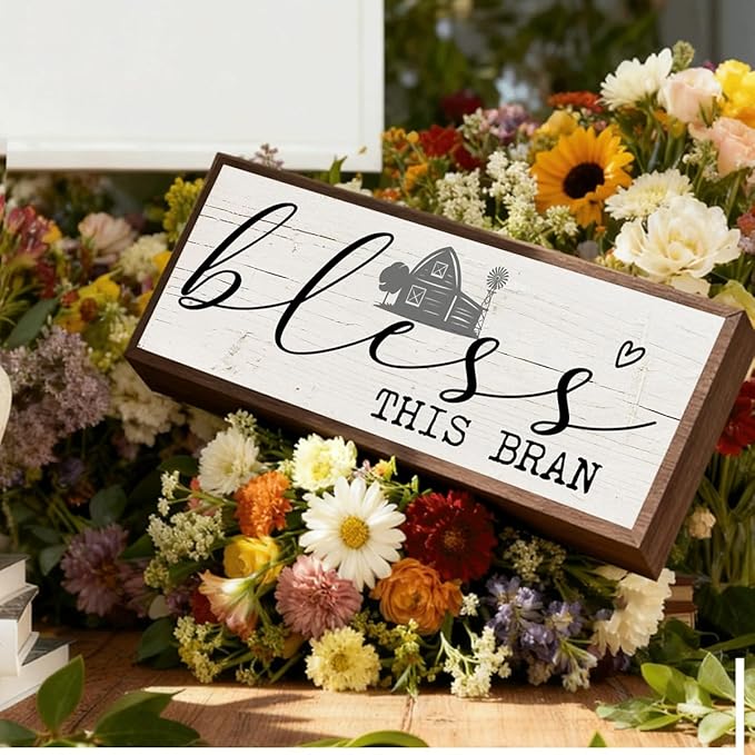 Bless This Barn Sign, Wall Decors Art, Decorative Wooden Signs Decor, Farmhouse Wall Decoration, Tabletop Decors, Country Style Home Decor, Bar Owner Gift 9.5x3.1x1 inches
