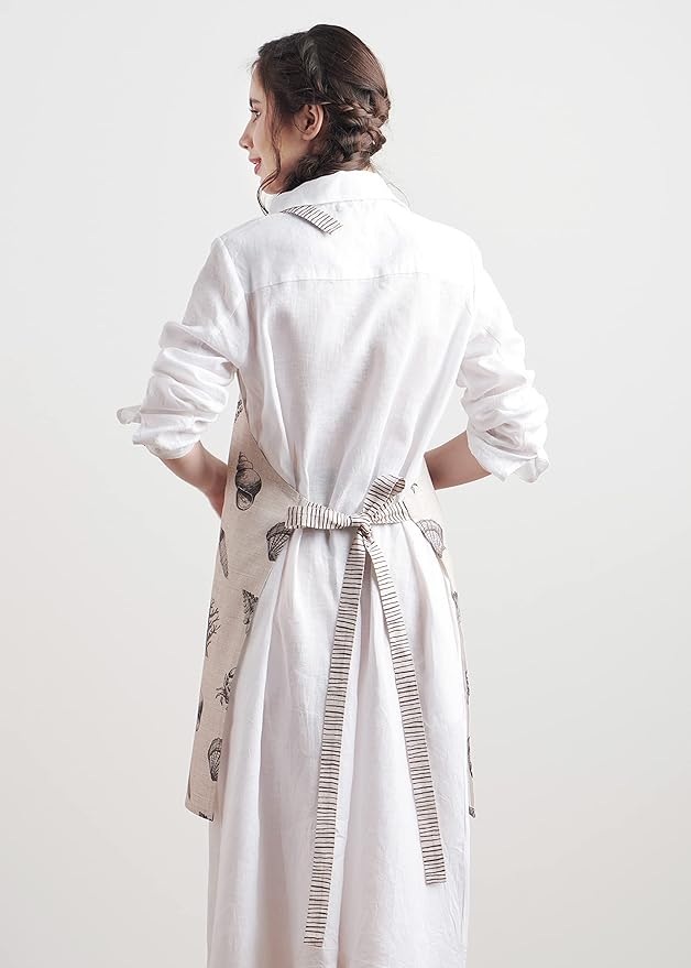 Maison d' Hermine 100% Cotton Apron for women with Pocket Kitchen Chef Apron for Men Cooking Easter Decorations