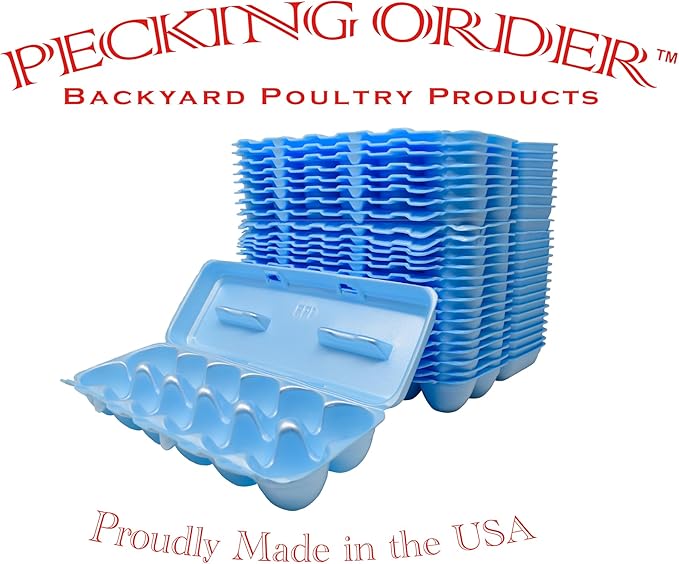 Foam Egg Cartons 25 Pack – Blue – Made in USA – Reusable 12-Egg Cartons for Chicken Eggs