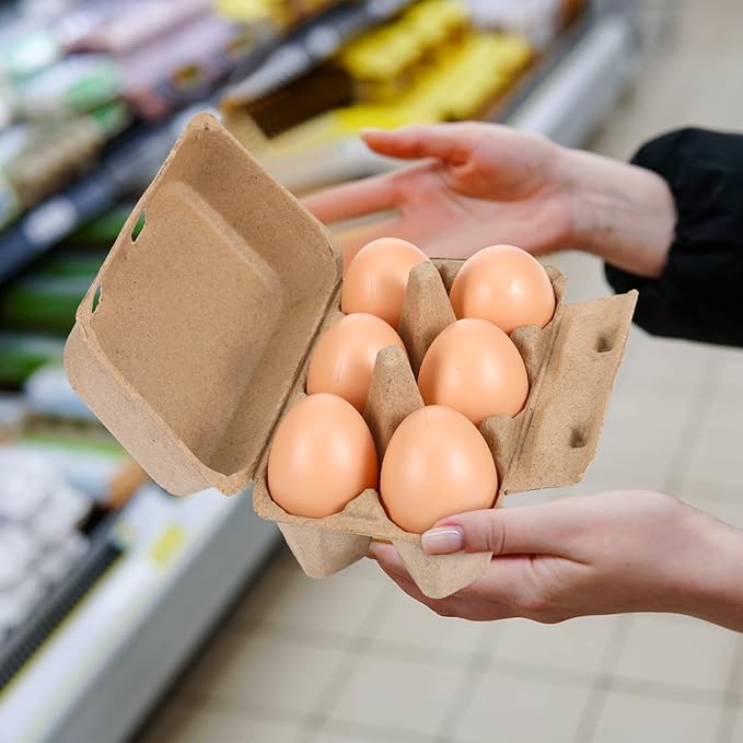 Nuenen 200 Pieces Egg Cartons Bulk Cardboard Blank Light Egg Cartons Empty Container Tray for Farm Market Family Kitchen(2 x 3 Style)