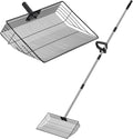 15 inch Large Chicken Poop Scooper, 36 to 63" Adjustable Stainless Steel Handle Litter Scooper Sifting Shovel Chicken Coop Accessories