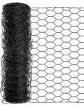Vensovo Black PVC Coated Chicken Wire, 72in x 25ft Poultry Netting Roll, 1 inch Hex Mesh Garden Fence for Chicken Coop, Rabbit Pen, Yard