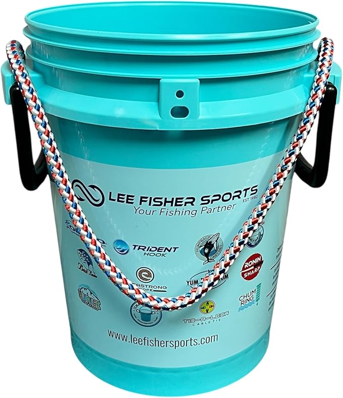 iSmart 5 Gallon Bucket with Rope Handle, Two Sides Handle, 2 Color to Choose (Aqua Logo, 1 Pack)