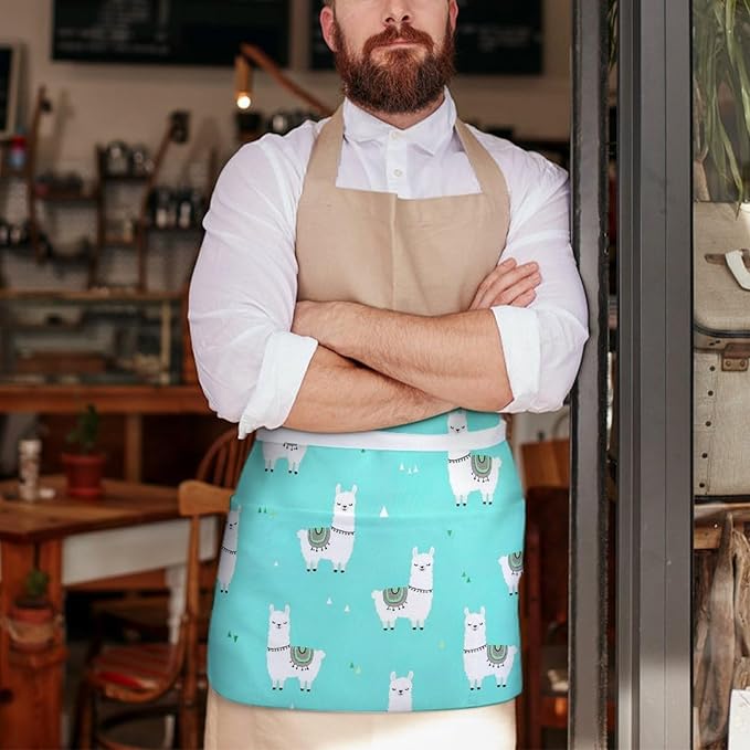 Server Waitress Waist Apron Cooking Kitchen Restaurant Aprons for Women Men