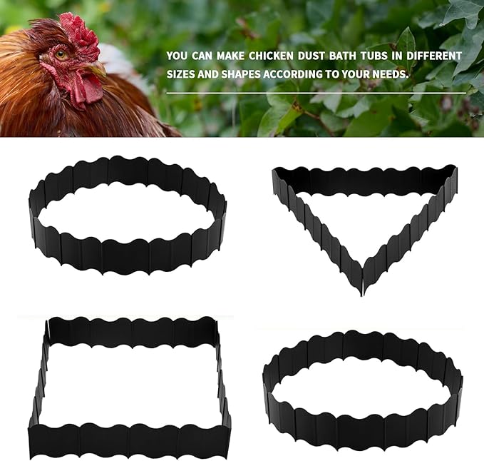 Chicken Dust Bath Tub 36'' Dia x 5.5'' H Bottomless Design Round Adjustable Chicken Coop Cleaner Container Dust Bath for Farms, Lawn, Yard and Ducks, Quails