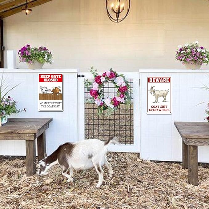 Goat Supplies Goat House Accessories Goat Stand Goat Toys For Goats To Play With Farm Goat Decorations Goat Gifts Show Goat Supplies Keep Gate No Matter What The Goats Say Sign 8x12 Inch