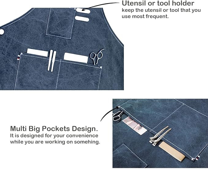 carrotez Adjustable Over sized Plus Size Canvas Apron with Pockets Men and Women Aprons