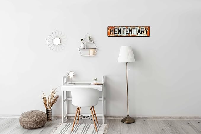 Vintage Tin Henitentiary Sign Retro Metal Sign Suitable For Home Street Shop Garage Bar Farm Garden - Multi-Purpose Metal Sign For Indoor/Outdoor Use Plaque 4x16 Inch